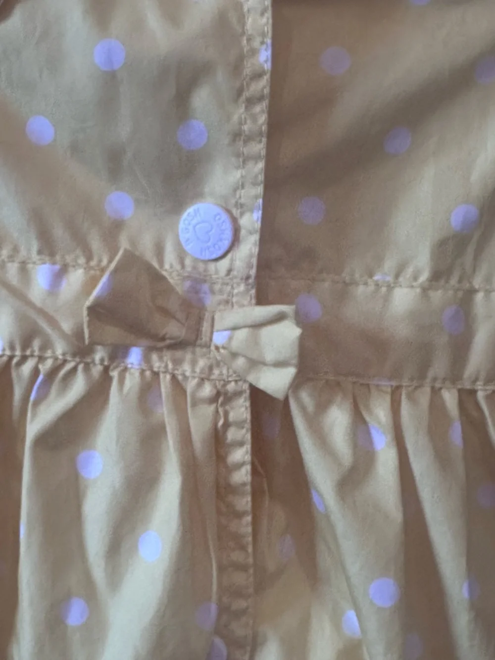 OshKosh B’gosh Girls Yellow Polka Dot Hooded Raincoat Jacket 4T